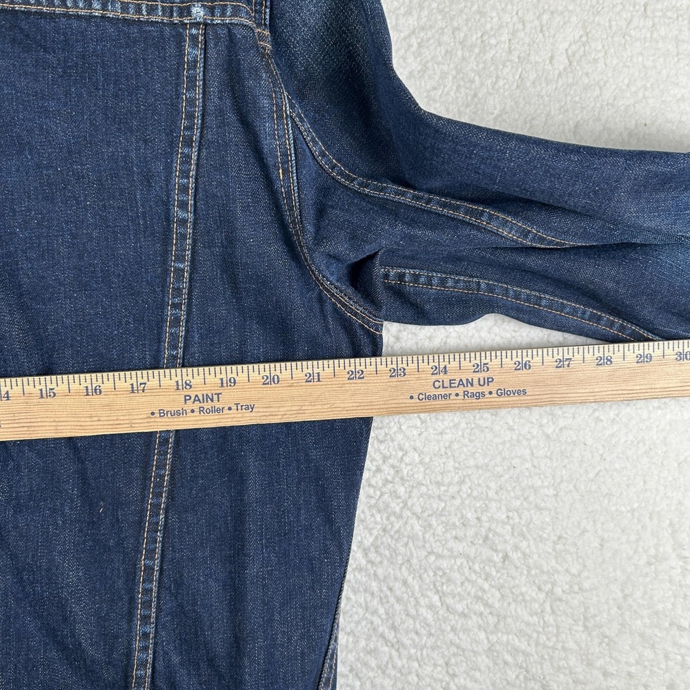 Vintage Gap Denim Jacket Mens Large Trucker Button Front Dark Indigo Unlined Y2K - Picture 13 of 15
